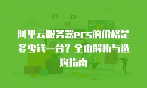 阿里云服务器ecs的价格是多少钱一台？全面解析与选购指南