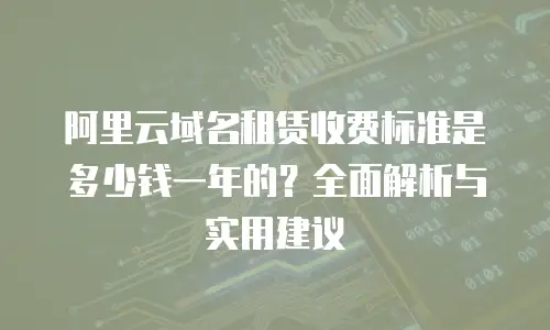 阿里云域名租赁收费标准是多少钱一年的？全面解析与实用建议