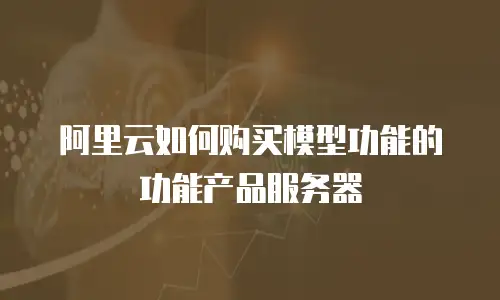 阿里云如何购买模型功能的功能产品服务器