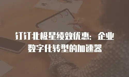 钉钉北极星绩效优惠：企业数字化转型的加速器