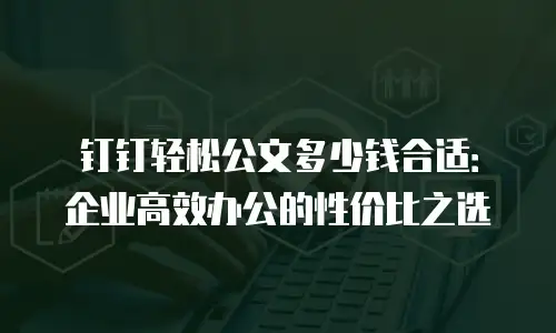 钉钉轻松公文多少钱合适：企业高效办公的性价比之选