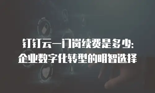 钉钉云一门岗续费是多少：企业数字化转型的明智选择