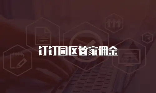 钉钉园区管家佣金