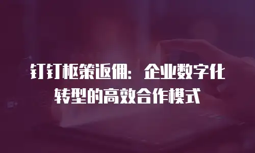 钉钉枢策返佣：企业数字化转型的高效合作模式