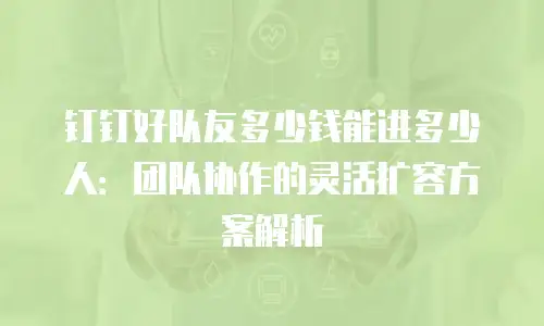 钉钉好队友多少钱能进多少人：团队协作的灵活扩容方案解析