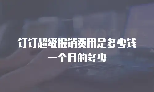 钉钉超级报销费用是多少钱一个月的多少