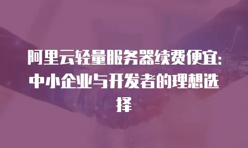 阿里云轻量服务器续费便宜：中小企业与开发者的理想选择