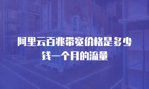 阿里云百兆带宽价格是多少钱一个月的流量