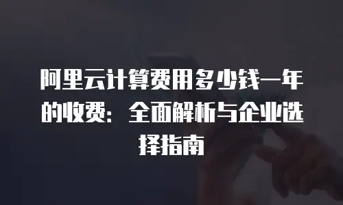 阿里云计算费用多少钱一年的收费：全面解析与企业选择指南