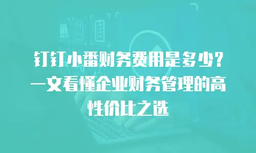钉钉小番财务费用是多少？一文看懂企业财务管理的高性价比之选