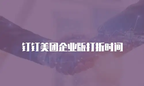钉钉美团企业版打折时间