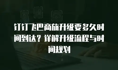 钉钉飞巴商旅升级要多久时间到达？详解升级流程与时间规划