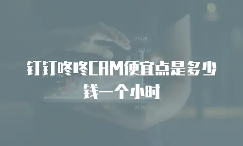 钉钉咚咚CRM便宜点是多少钱一个小时