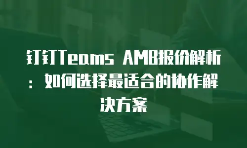 钉钉Teams AMB报价解析：如何选择最适合的协作解决方案