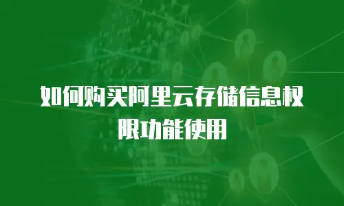 如何购买阿里云存储信息权限功能使用