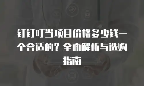 钉钉叮当项目价格多少钱一个合适的？全面解析与选购指南
