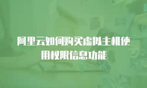 阿里云如何购买虚拟主机使用权限信息功能