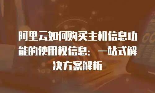 阿里云如何购买主机信息功能的使用权信息：一站式解决方案解析