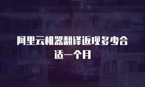 阿里云机器翻译返现多少合适一个月
