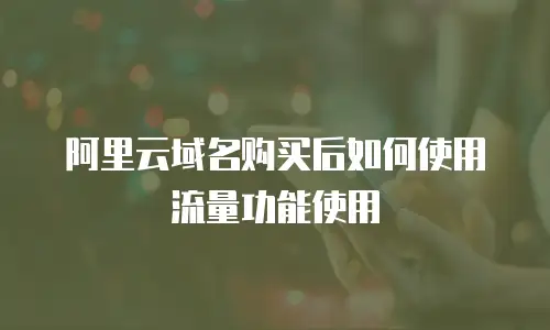 阿里云域名购买后如何使用流量功能使用