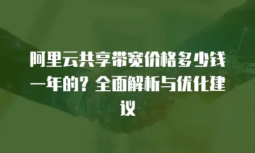 阿里云共享带宽价格多少钱一年的？全面解析与优化建议