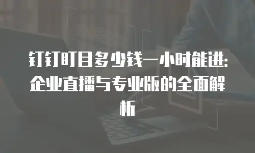 钉钉盯目多少钱一小时能进：企业直播与专业版的全面解析