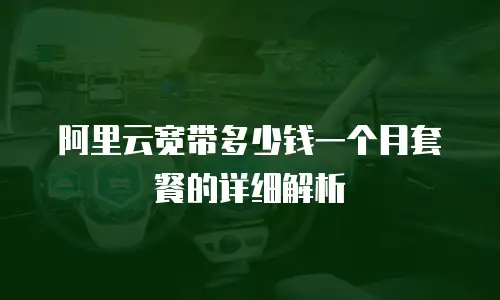 阿里云宽带多少钱一个月套餐的详细解析