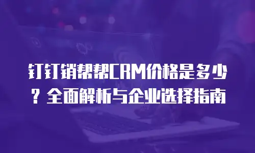 钉钉销帮帮CRM价格是多少？全面解析与企业选择指南