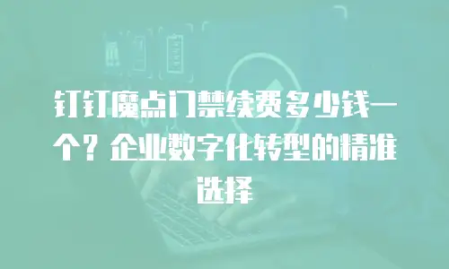 钉钉魔点门禁续费多少钱一个？企业数字化转型的精准选择