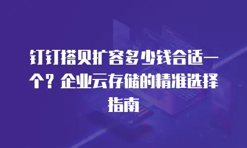 钉钉搭贝扩容多少钱合适一个？企业云存储的精准选择指南