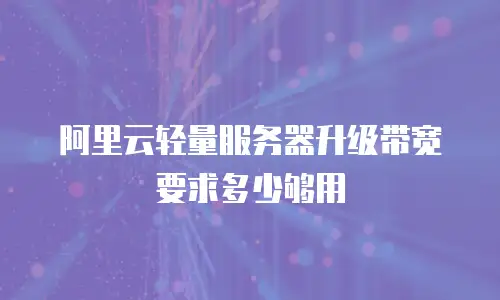 阿里云轻量服务器升级带宽要求多少够用