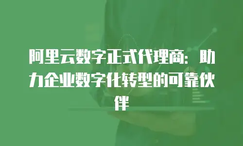 阿里云数字正式代理商：助力企业数字化转型的可靠伙伴