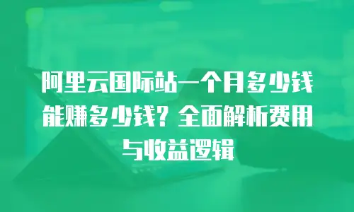 阿里云国际站一个月多少钱能赚多少钱？全面解析费用与收益逻辑