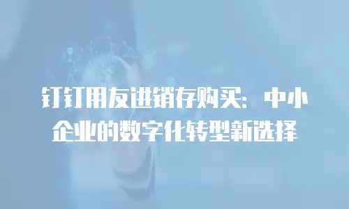 钉钉用友进销存购买：中小企业的数字化转型新选择