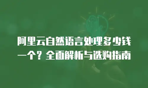 阿里云自然语言处理多少钱一个？全面解析与选购指南