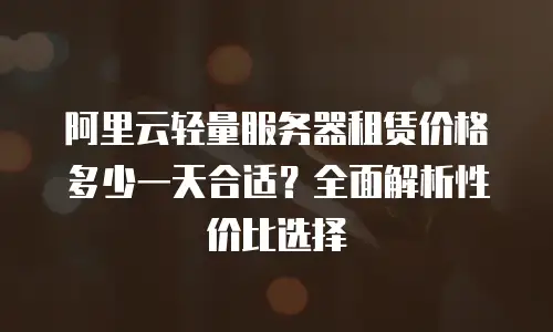 阿里云轻量服务器租赁价格多少一天合适？全面解析性价比选择