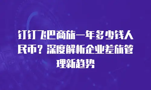 钉钉飞巴商旅一年多少钱人民币？深度解析企业差旅管理新趋势