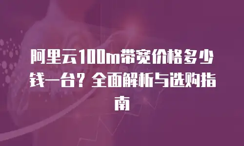 阿里云100m带宽价格多少钱一台？全面解析与选购指南