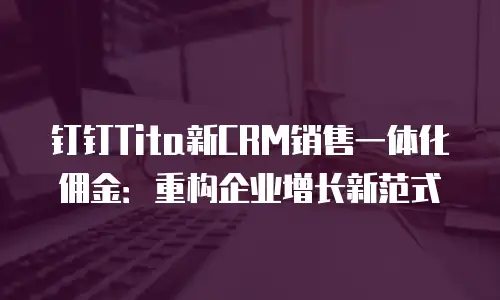钉钉Tita新CRM销售一体化佣金：重构企业增长新范式