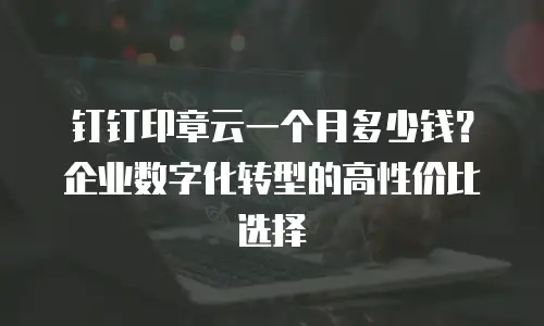 钉钉印章云一个月多少钱？企业数字化转型的高性价比选择