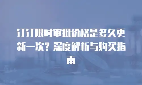 钉钉限时审批价格是多久更新一次？深度解析与购买指南
