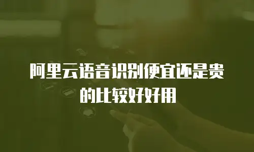 阿里云语音识别便宜还是贵的比较好好用