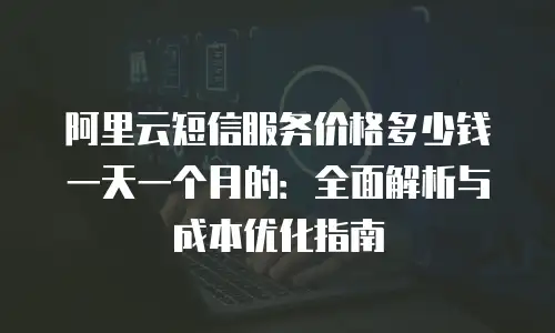 阿里云短信服务价格多少钱一天一个月的：全面解析与成本优化指南