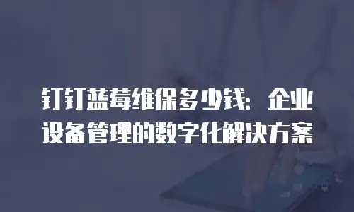 钉钉蓝莓维保多少钱：企业设备管理的数字化解决方案