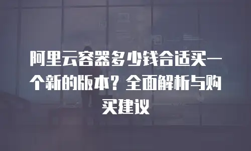 阿里云容器多少钱合适买一个新的版本？全面解析与购买建议