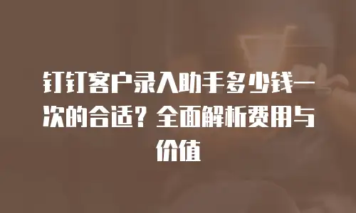 钉钉客户录入助手多少钱一次的合适？全面解析费用与价值