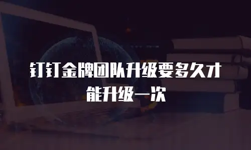 钉钉金牌团队升级要多久才能升级一次