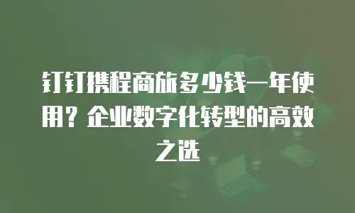 钉钉携程商旅多少钱一年使用？企业数字化转型的高效之选