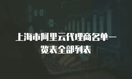 上海市阿里云代理商名单一览表全部列表