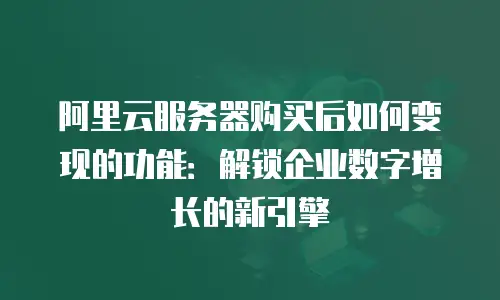 阿里云服务器购买后如何变现的功能：解锁企业数字增长的新引擎